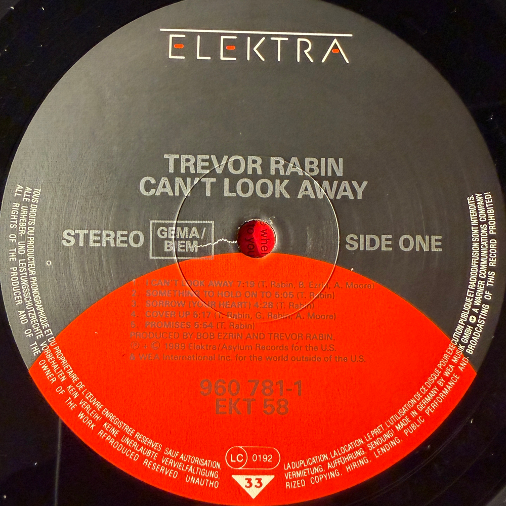 Trevor Rabin - Can't Look Away (Европа 1989г.)