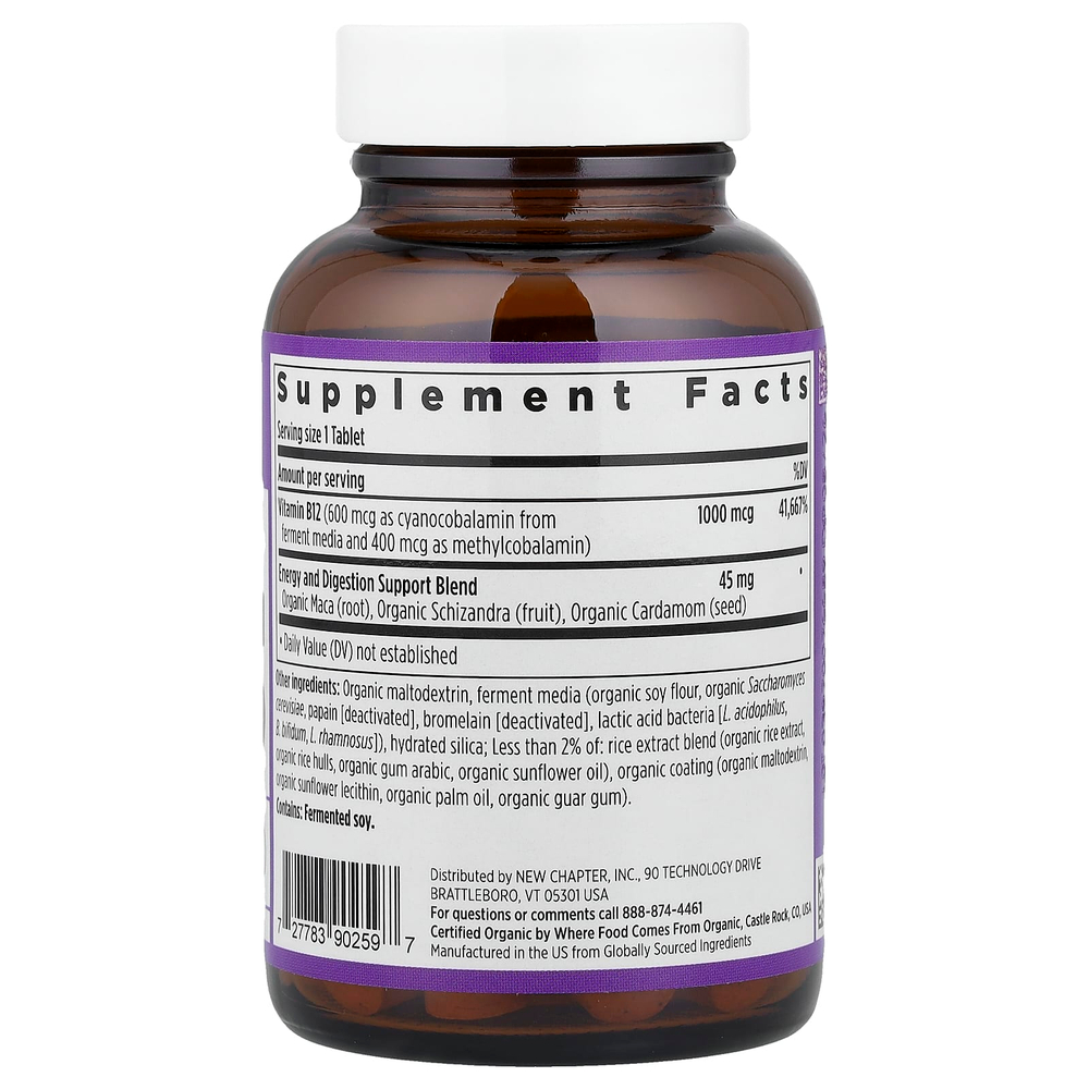 New Chapter, ферментированный витамин B12, 60 веганских таблеток