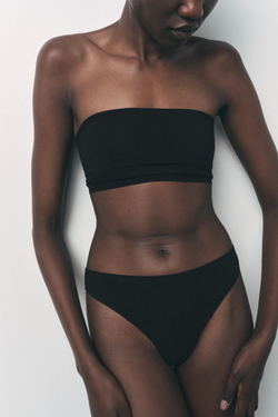 ZARA БЕСШОВНЫЕ СТРИНГИ, ЧЕРНЫЙ