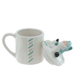 GAEM Кружка с крышкой "Гном: Праздничный Хранитель", 330 мл, L12 W9 H15 см