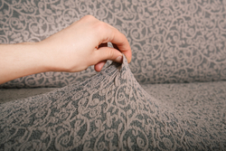 Чехол на трехместный диван без подлокотников Жаккард, цвет Капучино