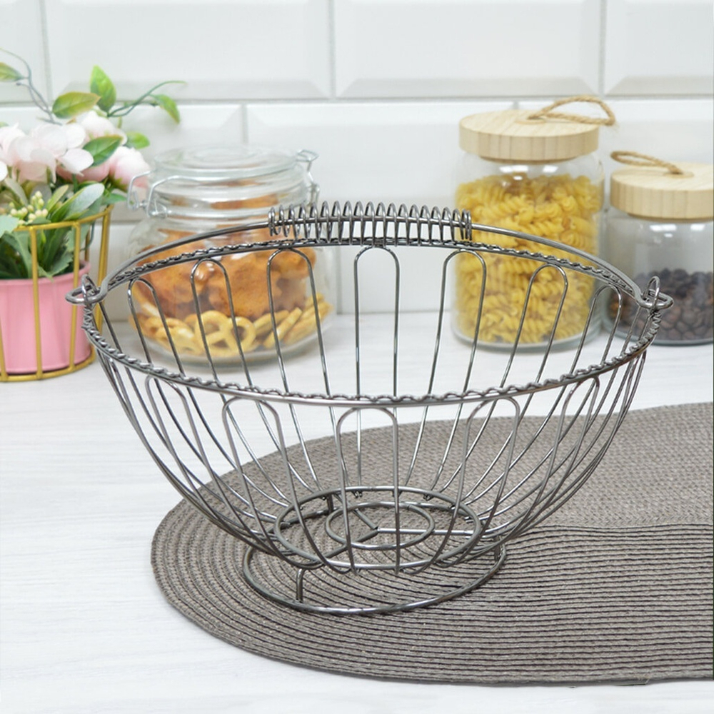 Фруктовница 25см с ручкой металлическая