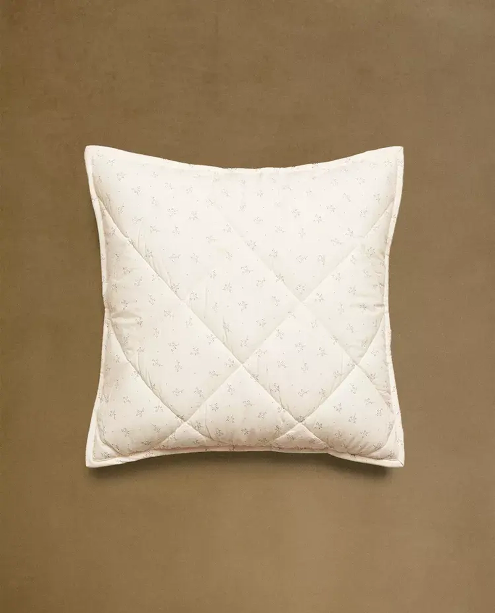 ZARA HOME ДЕТСКАЯ НАВОЛОЧКА С ЦВЕТОЧНЫМ ПРИНТОМ, ЭКРЮ