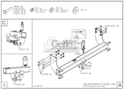 Фаркоп оцинкованный Galia M119A для Volkswagen Crafter 2006-(паспорт и сертификат в комплекте)(без электрики)