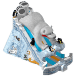 Большой надувной батут-горка "Мишка на севере"