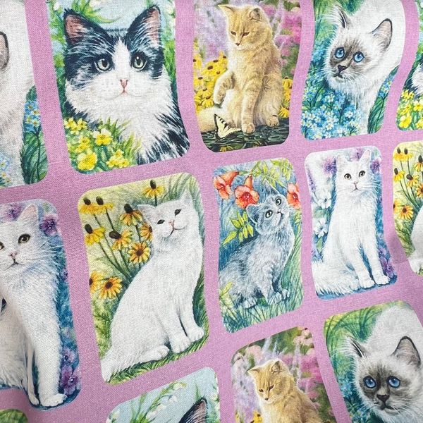 КОТОПОРТРЕТЫ, КУПОН 52 /110 см (6 рядов В ОДНОМ РЯДУ 18 КАРТИНОК), 100% хлопок Handmade Fabrics 5