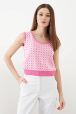 22829 Топ женский (розовый клетка)