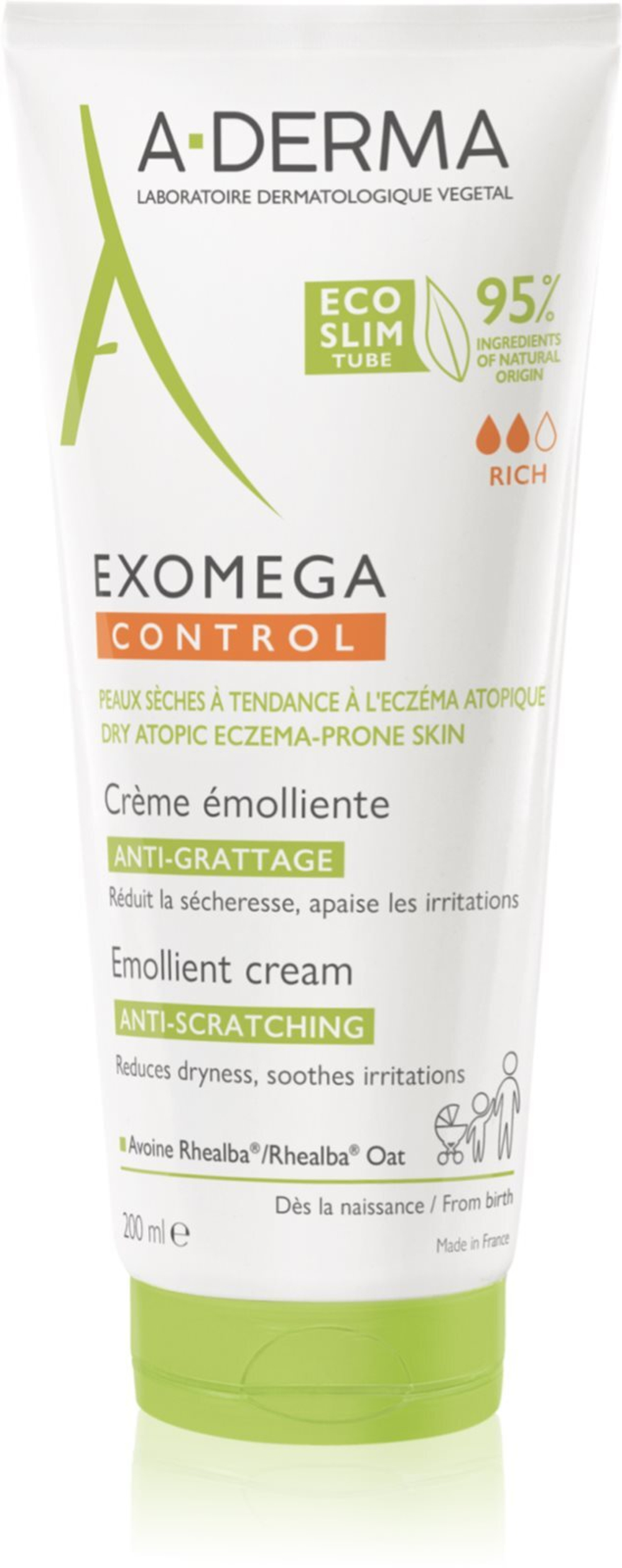 A-Derma Exomega Control - увлажняющий крем для сухой и атопичной кожи /   200  ml  / GTIN 3282770149678