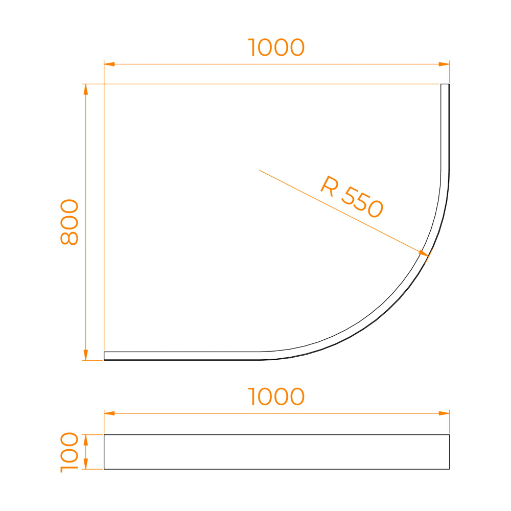 Экран для душевого поддона поддона RGW NG-41 (800x1000)