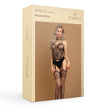 Боди-комбинезон Le Frivole с кружевом и имитацией чулок черный S/XXL