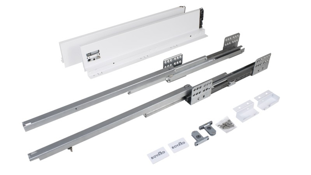 Комплект ящика с прямыми боковинами СТАРТ СОФТ с доводчиком стандартной высоты, 86мм, белый, SB18W.1/500