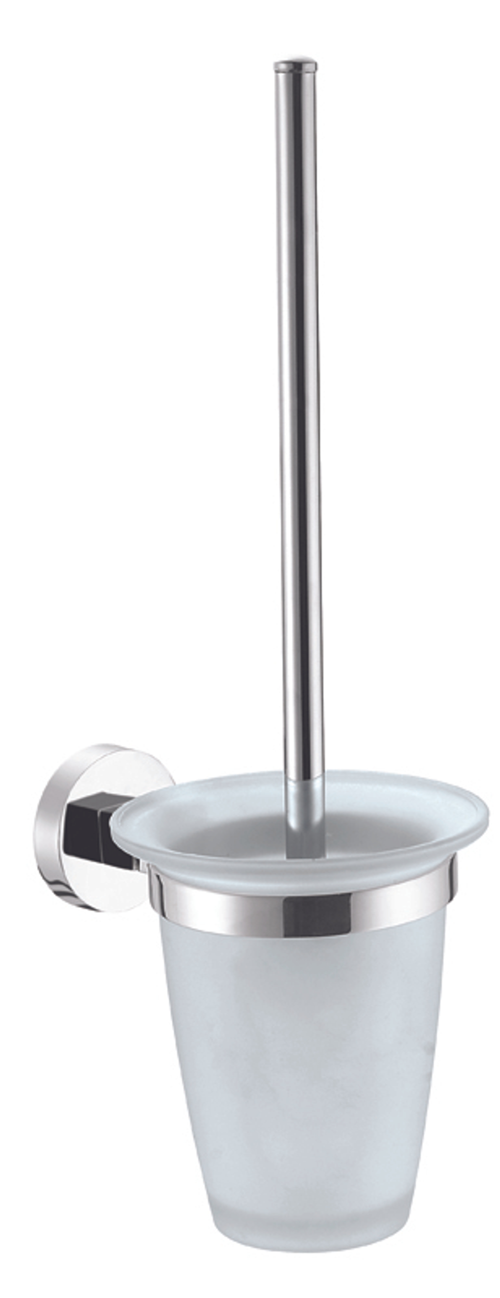 Ерш для унитаза AZARIO NESSY подвесной со стеклянной колбой, хром (AZ-73113)