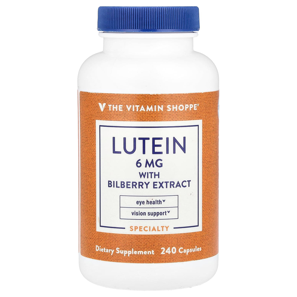 The Vitamin Shoppe, лютеин с экстрактом черники, 240 капсул