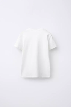 ZARA НАБОР ИЗ ДВУХ ОДНОТОННЫХ ФУТБОЛОК С КОРОТКИМИ РУКАВАМИ, БЕЛЫЙ