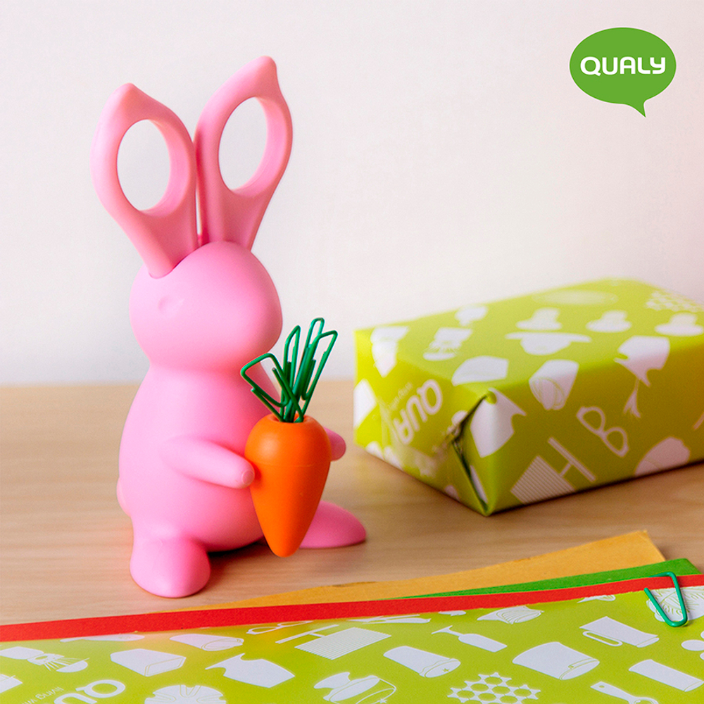 Ножницы+магнит со скрепками bunny, розовый