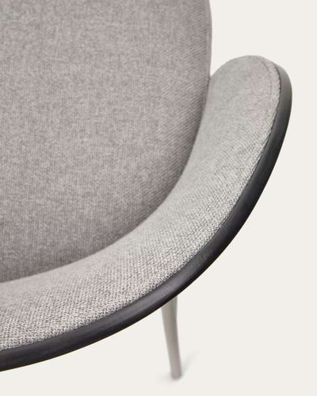 Барный стул Eamy светло-серый с черной отделкой