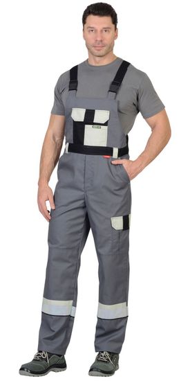 Костюм "Сириус-Бостон" полукомбинезон (серый/молочный/черный)