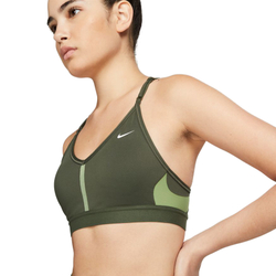 ТОП теннисный Nike Indy Bra V-Neck - cargo khaki/alligator/cargo khaki/white