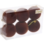 Набор шаров VELOUR «Нежный бархат» 6 см (набор 6 шт), Шоколад
