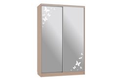 Шкаф-купе "Гранд-4 600 бабочки" (дуб млечный), ЛДСП 16 мм, Мебельсон