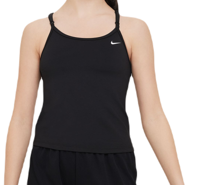 Футболка для девочки теннисная Nike Dri-FIT Indy Tank Sports Bra - black/white