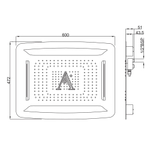 Artize, потолочный душ, Rainjoy, 3-режимн., 600х472 мм,  Хром OSA-CHR-70009
