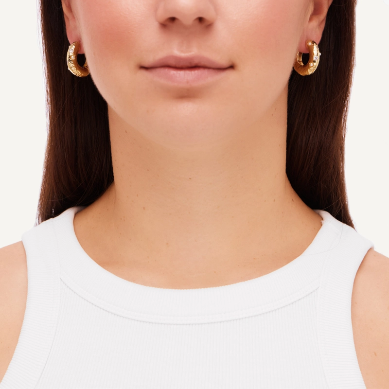 Серьги Фактурный Пончик – Золото