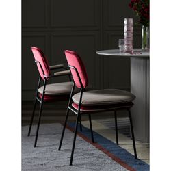 Стул с контрастным кантом Pea, велюр, бордовый/бежевый