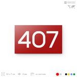 Номер на дверь 407, табличка на дверь для офиса, квартиры, кабинета, аудитории, склада, красная 120х70 мм, Айдентика Технолоджи