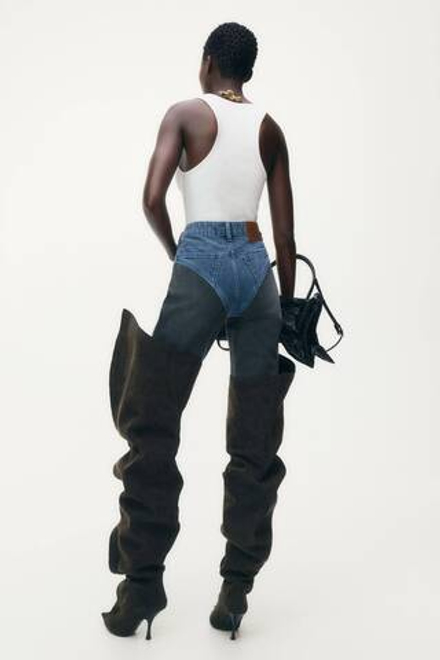 H&M - Glenn Martens Топ без рукавов в рубчик, белый