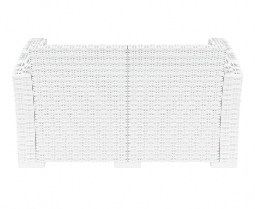 Диван пластиковый плетеный двухместный с подушками Siesta Contract Monaco Lounge, белый