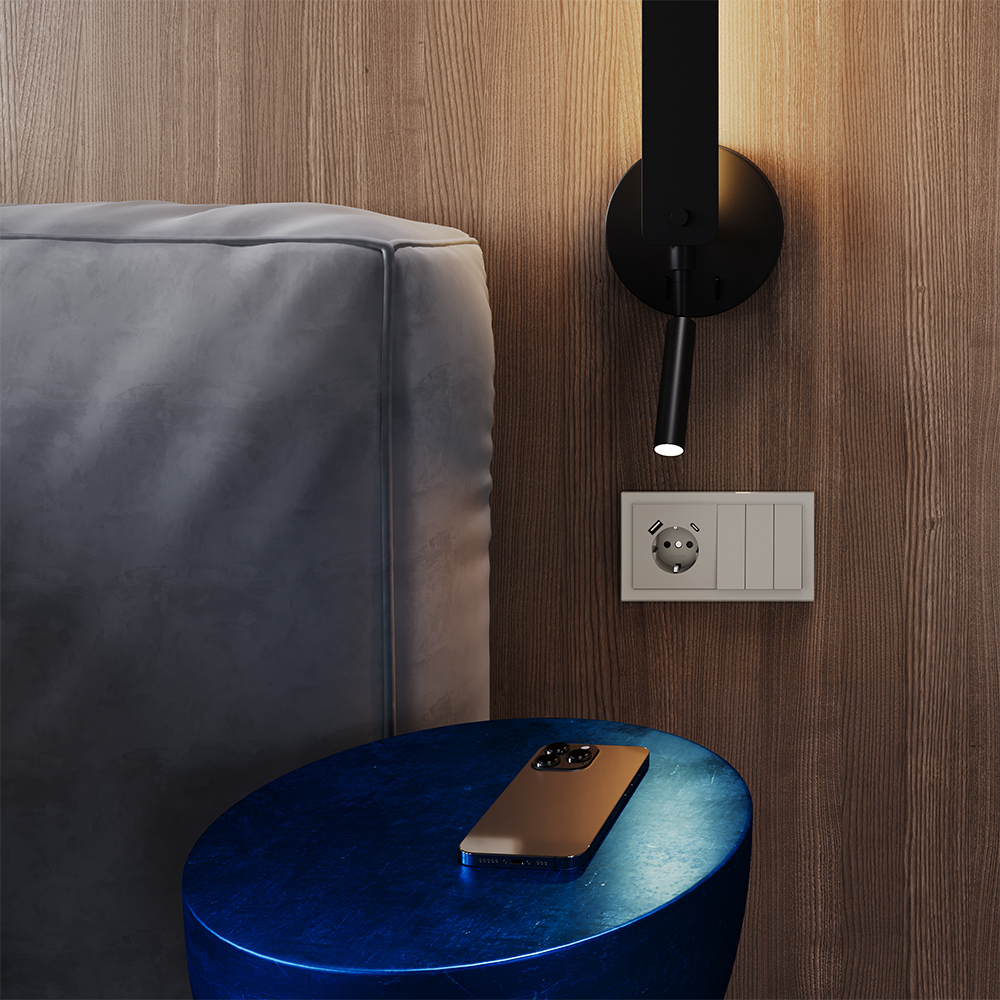 Выключатель встраиваемый VOLTUM S70 трехклавишный 10А, (кашемир)