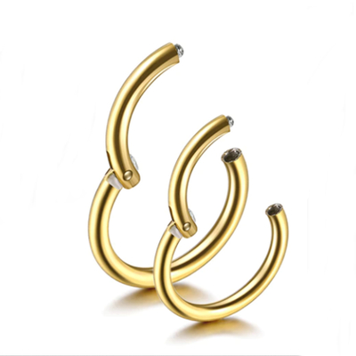 Кольцо-кликер с замком 10 мм толщиной 1,2 мм для пирсинга. Медицинская сталь. 1 шт