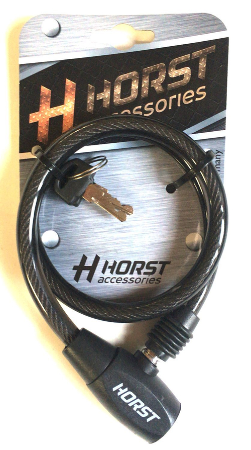 Замок вело 10х650мм автом. на ключе черный HORST