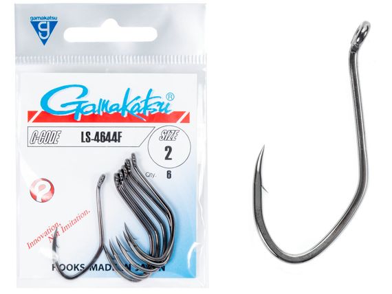 Крючки Gamakatsu LS-4644F HOOKS BLACK разм. 02 6шт.