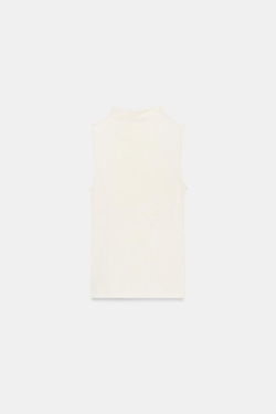 ZARA ТОП БЕЗ РУКАВОВ, ЖЕЛТОВАТО-БЕЛЫЙ