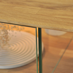 Комод Паво из дуба с подсветкой 140х80х42, 3 двери со стеклом, цвет натуральный