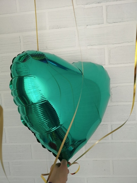 F Шар Сердце 18''/46 см, Бирюзовый Тиффани (БГ-15)