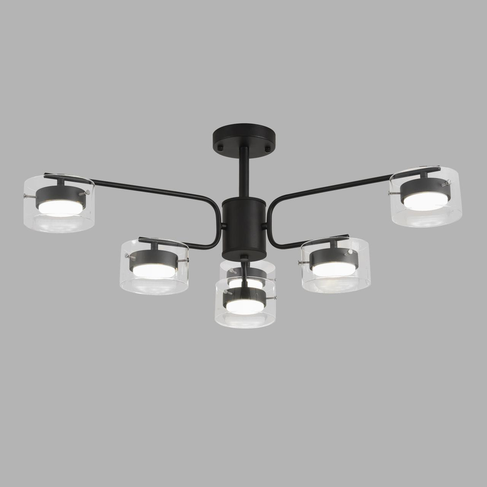 8349/6C COMFI LN26 232 черный/прозрачный, металл/стекло Светильник потолочный LED GX53 6*7W 220V NATALINA