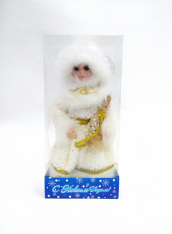 Снегурочка в белой с золотом шубе и шапке 30см Triumph Nord