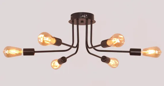 PD-LED-LINE4-R001-E27*6 BK (1) Люстра NW