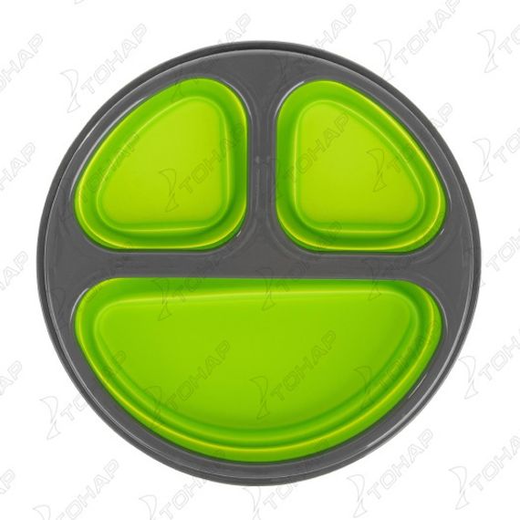 Контейнер силиконовый складной 3 отсека с ловилкой (PR-FH042) PR