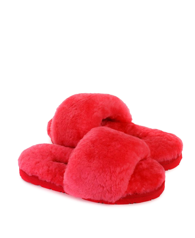 FLUFF SLIDE SLIPPER-watermelon red