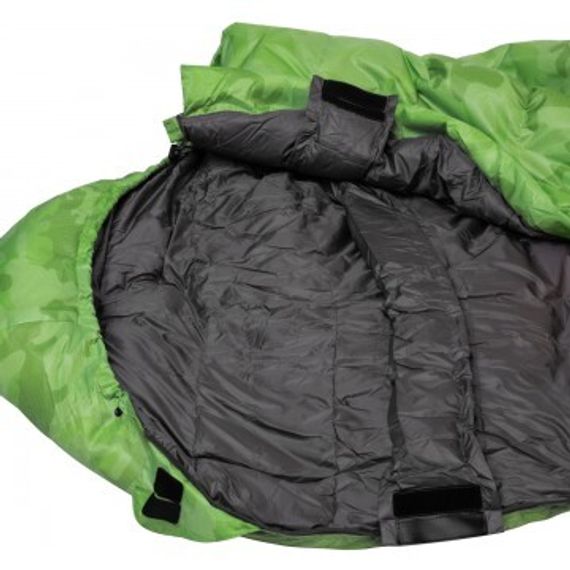 Спальный мешок пуховый PREMIER 210х80см (t-20C) зеленый (PR-SB-210x80-G)