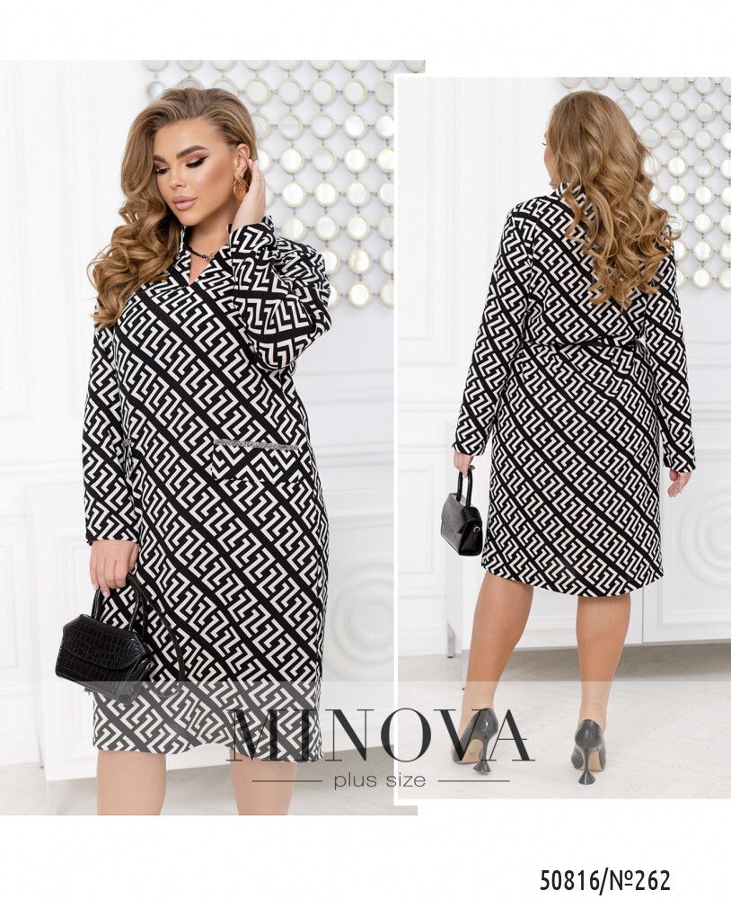 Платье 262-черно-белый Minova