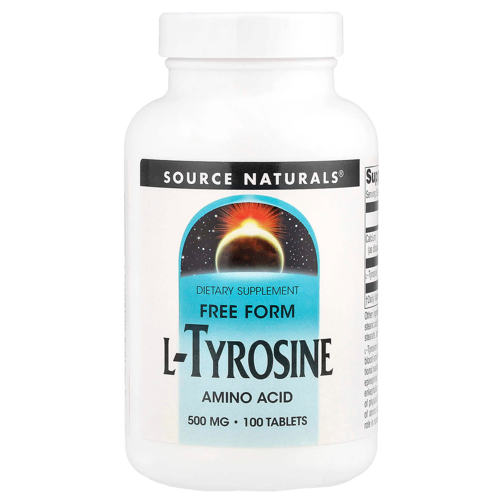 Source Naturals, L-тирозин, 500 мг, 100 таблеток
