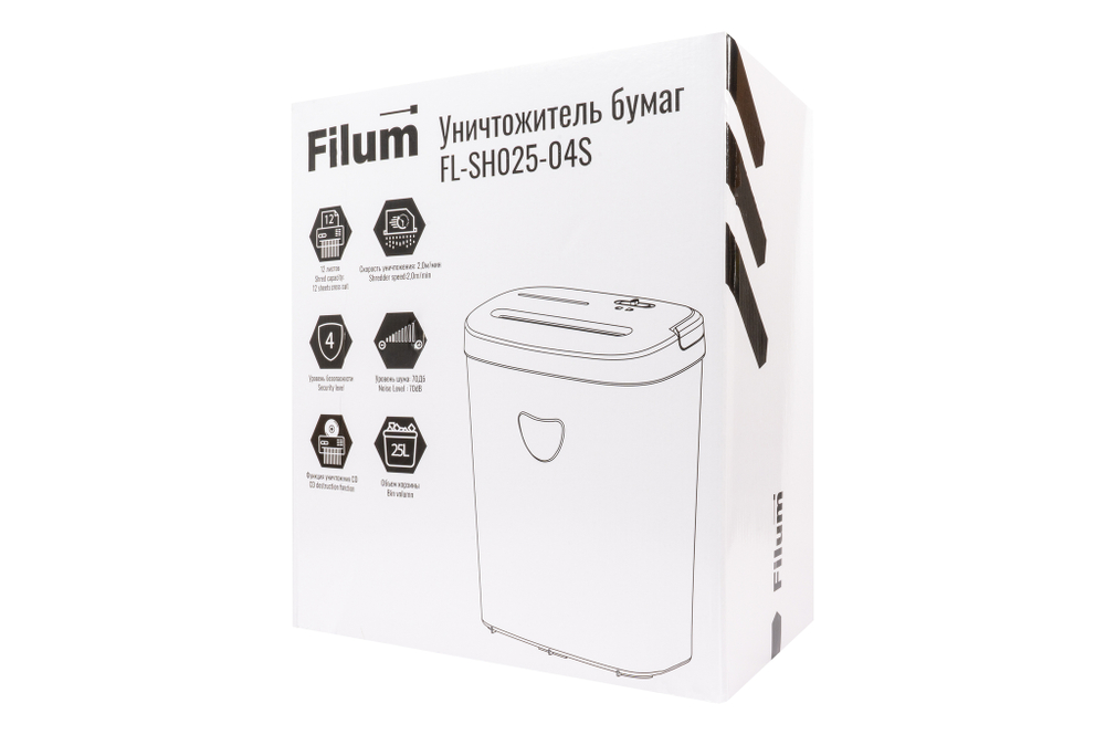 Уничтожитель бумаг  Filum FL-SH025-04S