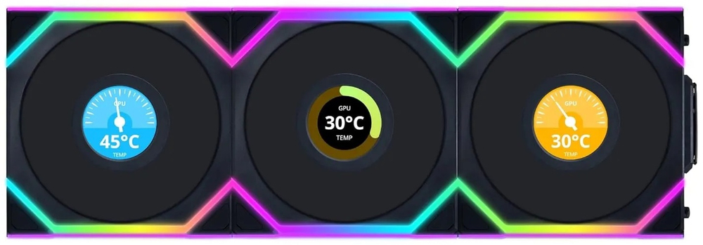 LIAN LI UNI FAN SL Wireless LCD Reverse Blade Black 3x120mm, G99.12RSLLCD1W3B.00