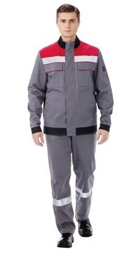 Костюм "Капер" полукомбинезон (серый/черный/красный)