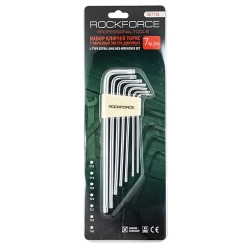 Набор ключей TORX Г-образных экстра длинных 7пр.(Т10,Т15,Т20,Т25,Т27,Т30,Т40) в пластиковом держателе RockForce##Rock FORCE RF-5071XL